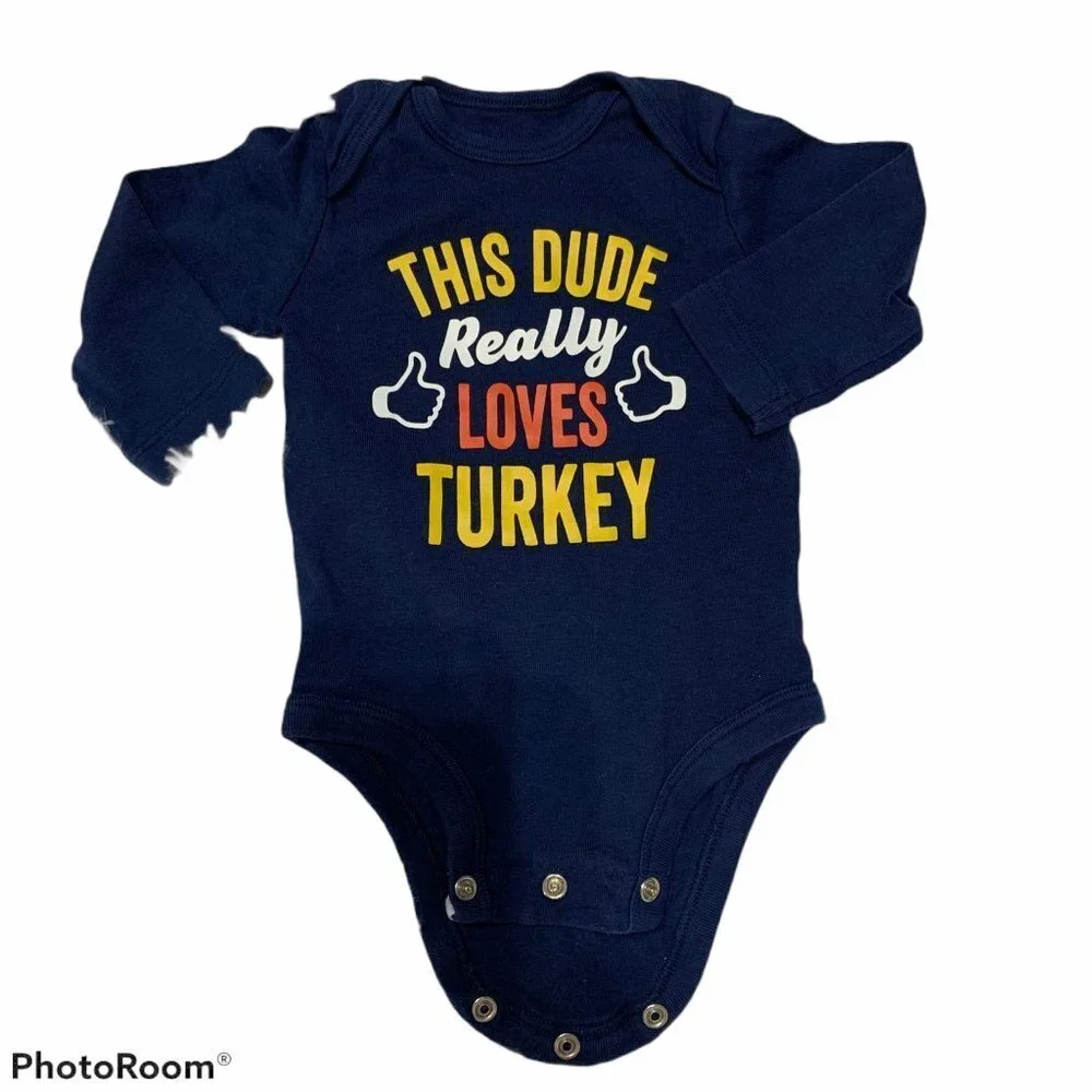 Carter's Thanksgiving Baby Boy Bodysuit- Size 3 mo